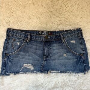 Hollister Distressed Blue Mini Skirt Size M